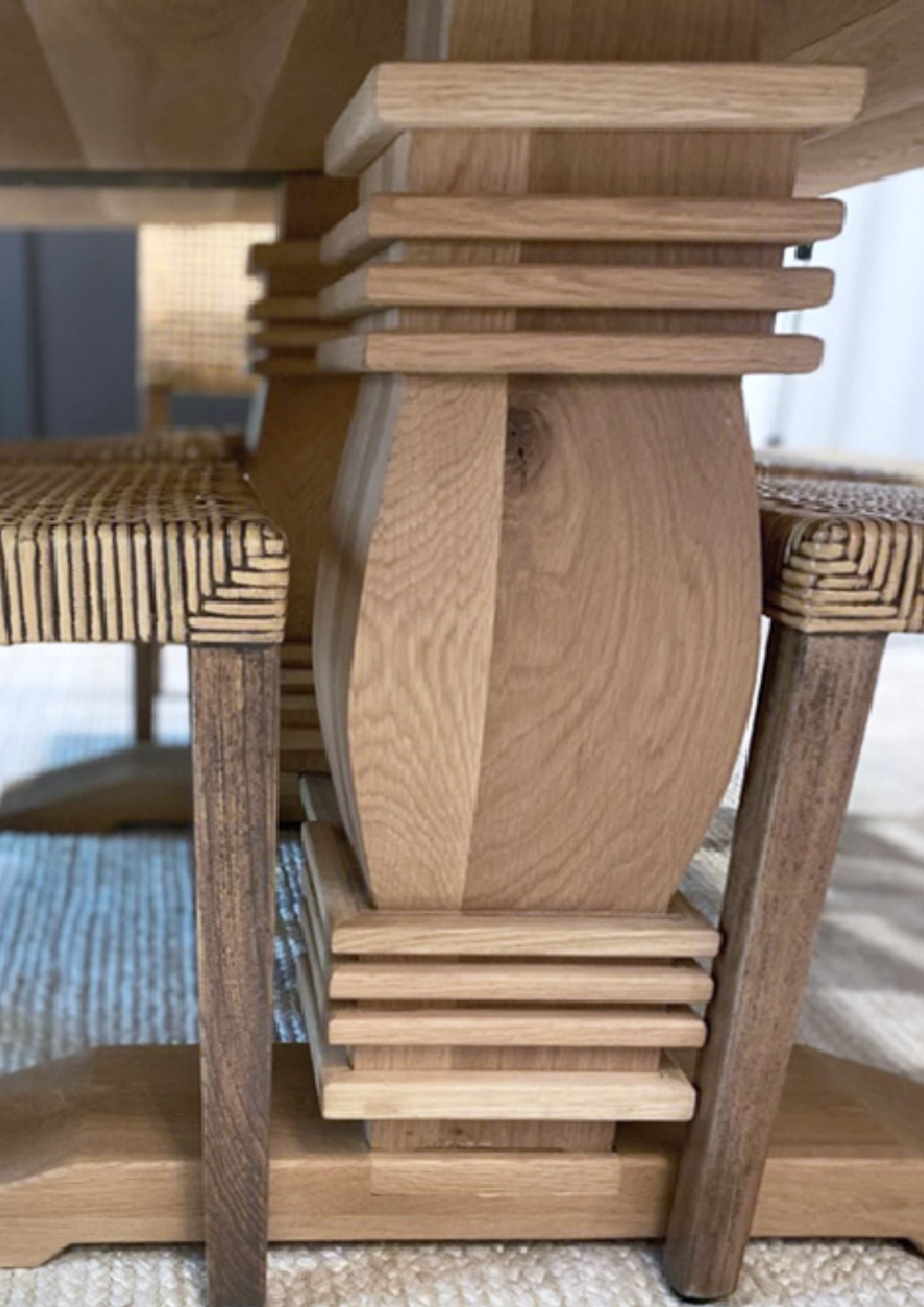 The Rae Dining Table - Trestle : Solid Top