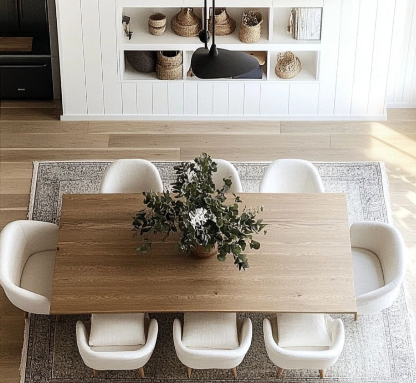 The Rae Dining Table - Trestle : Solid Top