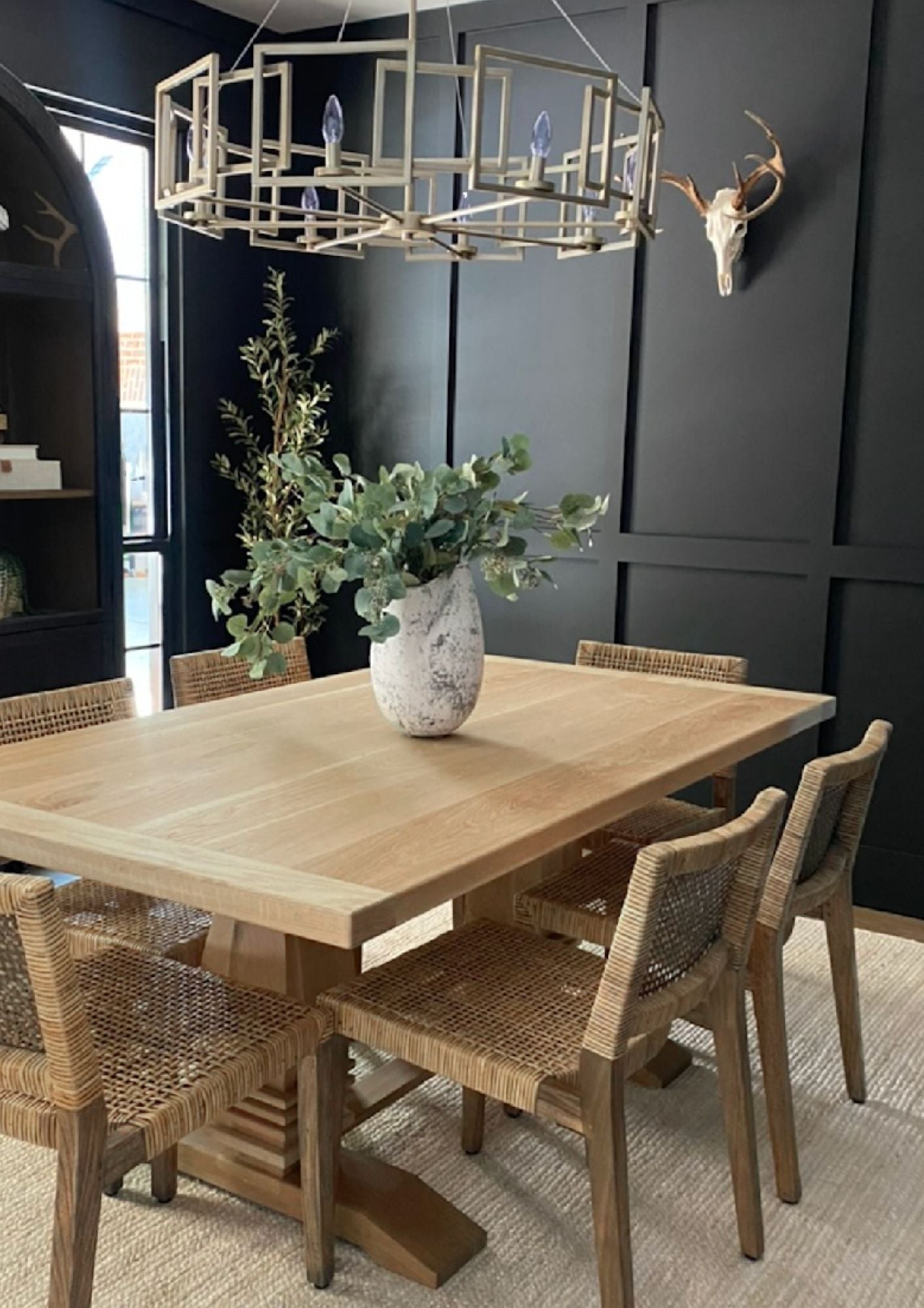 The Rae Dining Table - Trestle : Solid Top