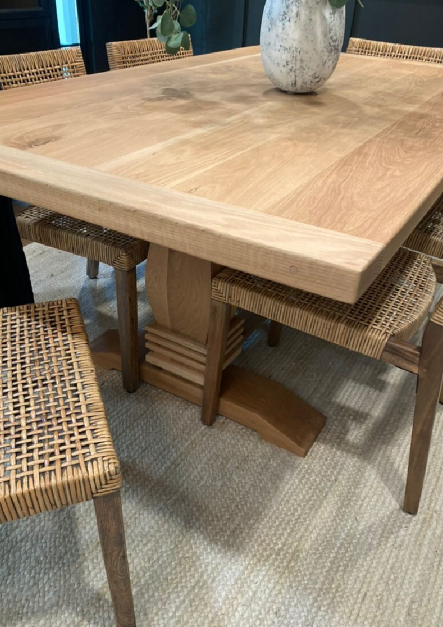 The Rae Dining Table - Trestle : Solid Top