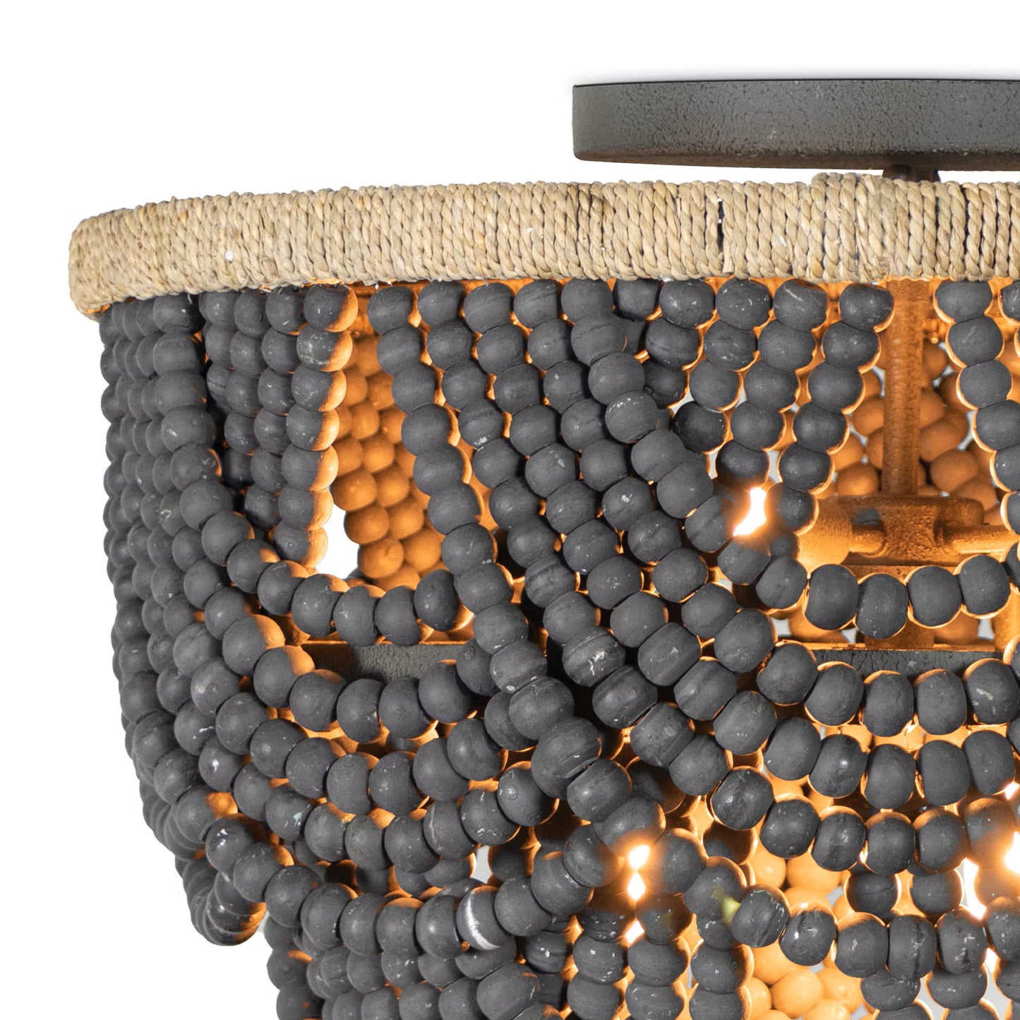 Gilmore Wood Bead Flush Mount - Gray
