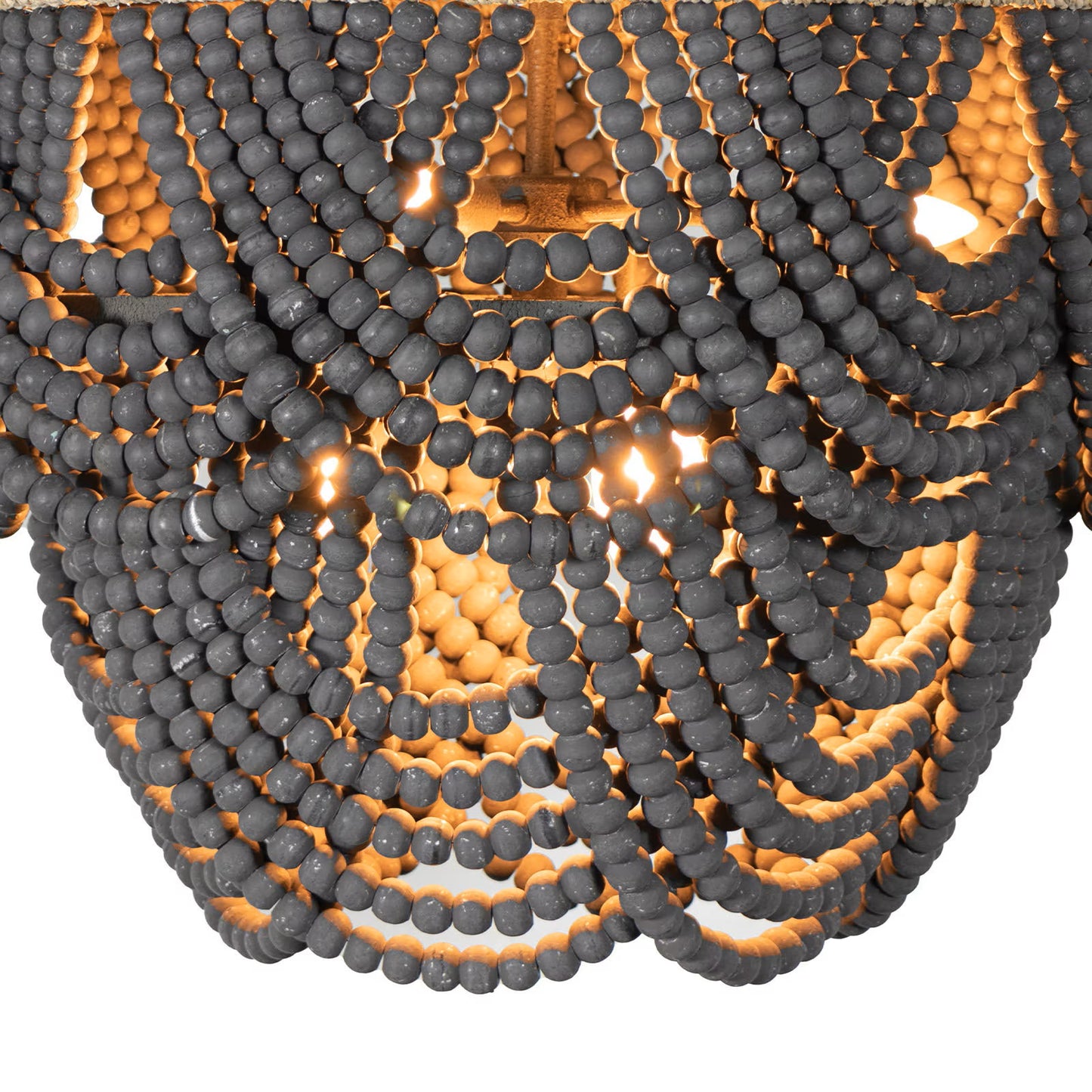 Gilmore Wood Bead Flush Mount - Gray