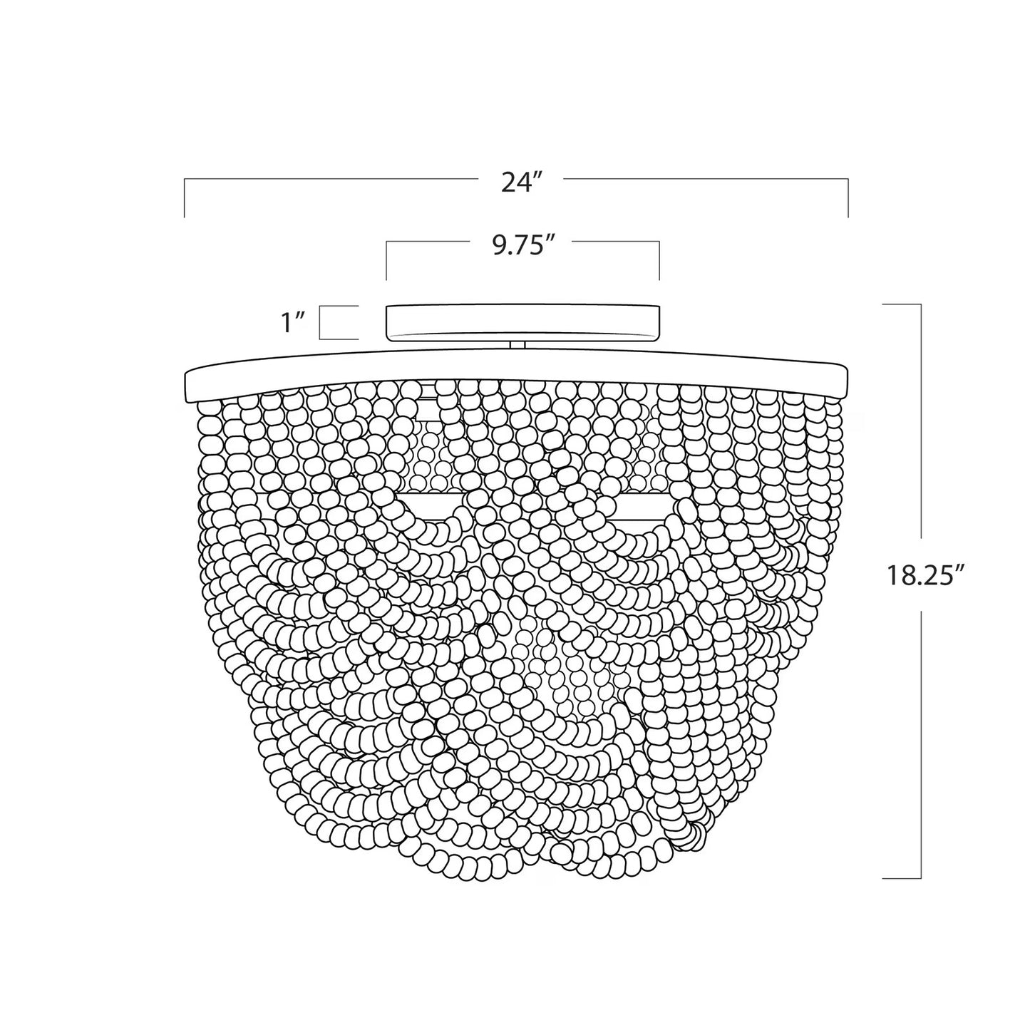 Gilmore Wood Bead Flush Mount - Gray