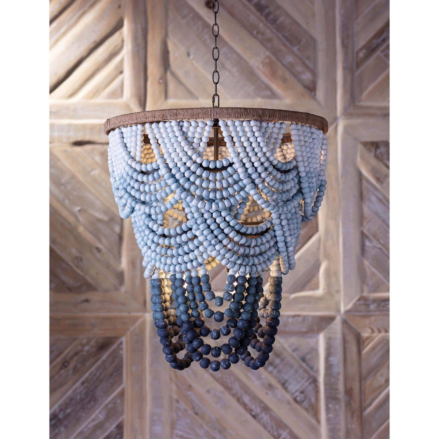 Gradiance Wood Bead Chandelier