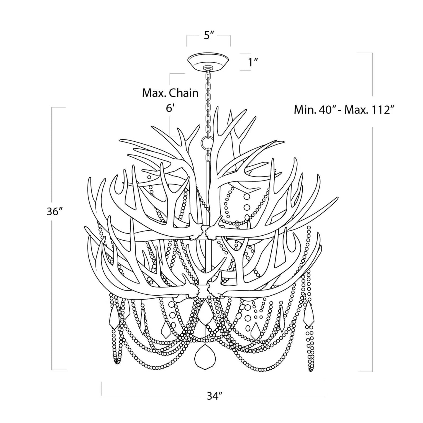 Roosevelt Antler Chandelier