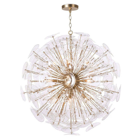 Junie Glass Chandelier Large - Brass